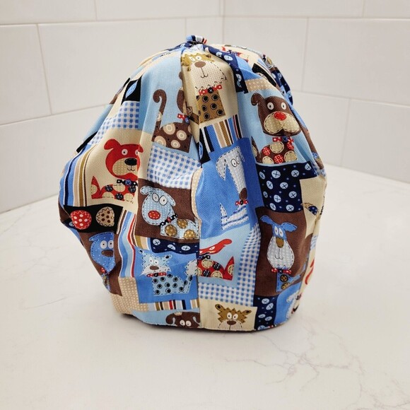 Doctor Nurse Dog Print Stripe REVERSIBLE Scrub Cap Bouffant Medical Surgery Hat - Picture 6 of 15